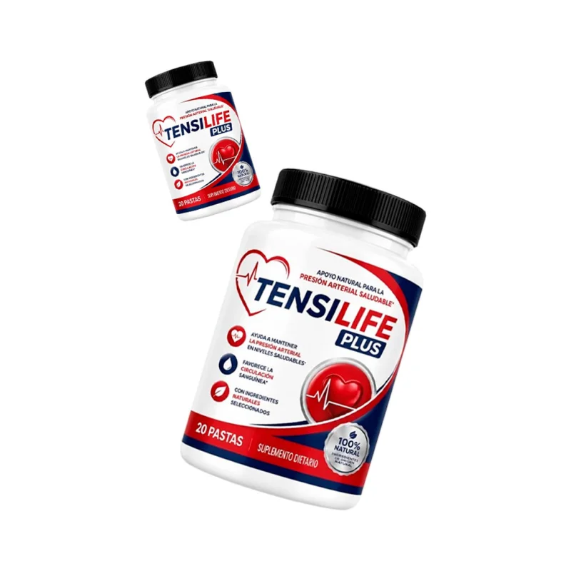 Tensilife Plus — frasco del suplemento en cápsulas de apoyo cardiovascular